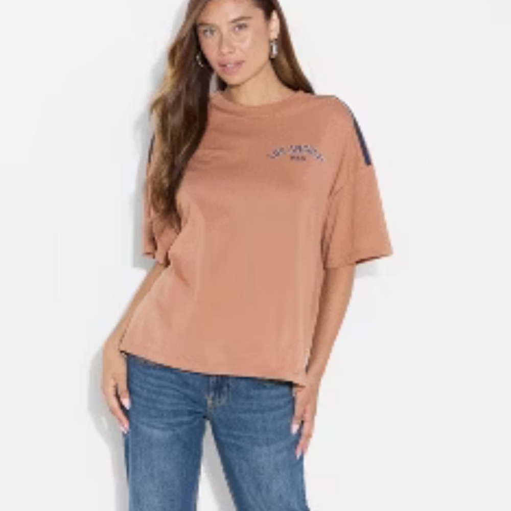 Women's Relaxed Short-Sleeve Top in Camel b